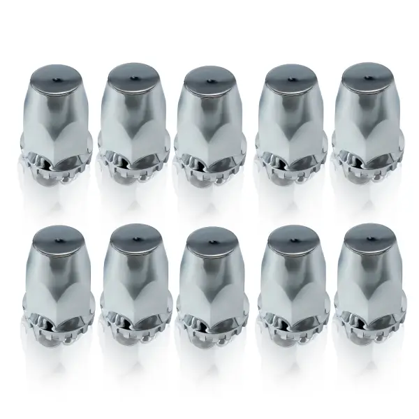Chrome Plastic Universal Wheel Cover Set w/ 33 mm Lug Nut Covers