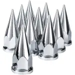 10 pcs of 33mm Chrome Screw-on Super Spike Lug Nut Covers