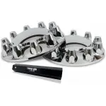 Pair of Chrome Plastic Front Wheel Cover w/ 33MM Lug Nut Covers