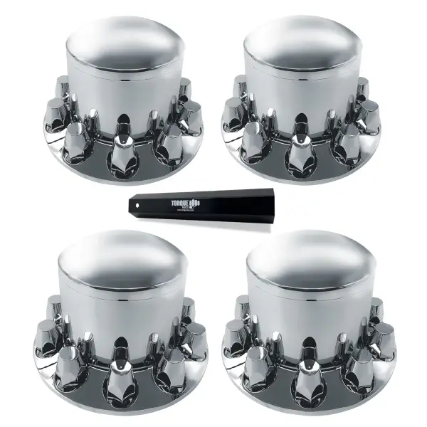 4 pcs of Chrome Plastic Rear Wheel Cover w/ 33MM Lug Nut Covers