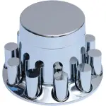 4 Pieces Chrome Plastic Rear Wheel Cover w/ 33 mm Lug Nut Covers