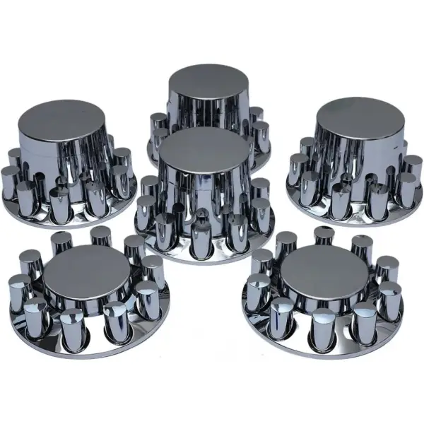 Chrome Universal Wheel Cover Set w/ 33 mm Cylinder Lug Nut Covers