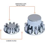 Chrome Universal Wheel Cover Set w/ 33 mm Cylinder Lug Nut Covers
