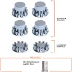 Chrome Universal Wheel Cover Set w/ 33 mm Cylinder Lug Nut Covers