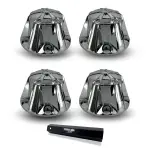 4 pcs of Chrome Plastic Universal Starlight Rear Wheel Cover Set