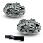 Pair of Chrome Plastic Universal Starlight Front Wheel Cover Set