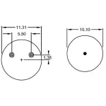 Trailer Air Spring Replaces S-20901, W01-358-8091, 1R14-093