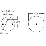 Air Spring for Peterbilt Replaces 03-07887, W01-358-8852, 64339