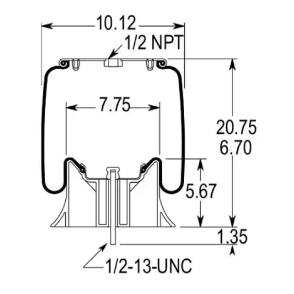 Air Spring for Peterbilt Replaces 03-06213, 03-07111, 1R12-567