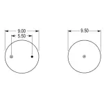 Trailer Air Spring Replaces S-11650, S-2064, W01-358-9039, 9039