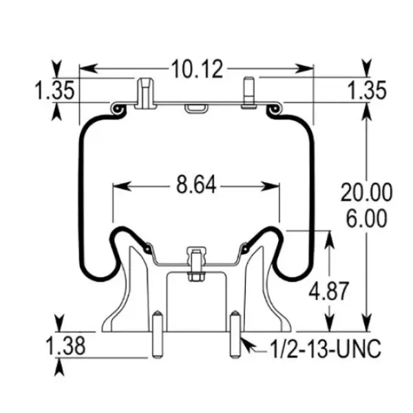 Air Spring for Navistar Replaces 1660581C-1, 501559C-1, 1R12-090
