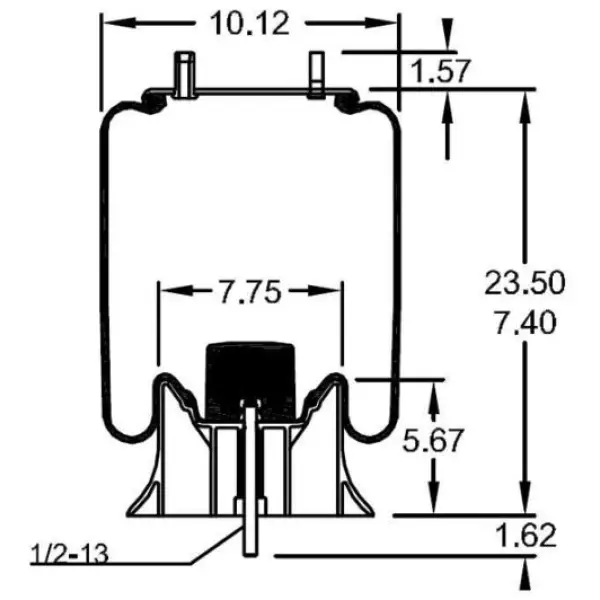 Trailer Air Spring Replaces W01-358-9243, 1R12-480, 905-57-112