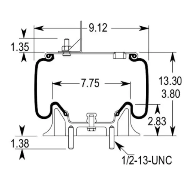 Air Spring for Kenworth Replaces K-303-16, 1R11-242, W01-358-9616