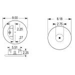 Air Spring for Kenworth Replaces K-303-22, 1R11-221, W01-544-9622