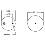 Trailer Air Spring Replaces 1R12-532, W01-358-9935, 64412, 9935