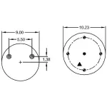 Trailer Air Spring Replaces 1R12-1048, W01-358-9974, 67586, 9974
