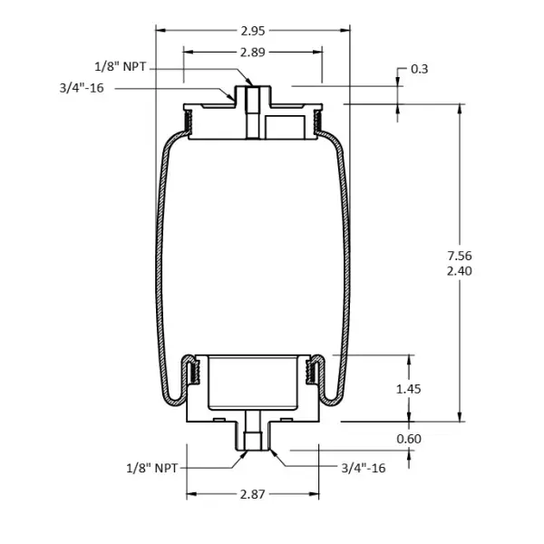 Cabin Air Spring for Mack Replaces 25166846, 1S4-067, 227QS34A