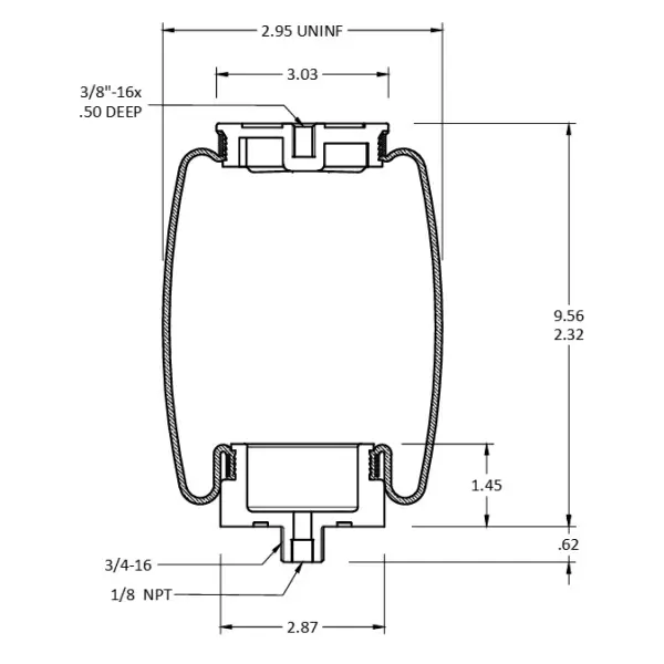 Cabin Air Spring for Kenworth Replaces 1102-0074, W02-358-7064