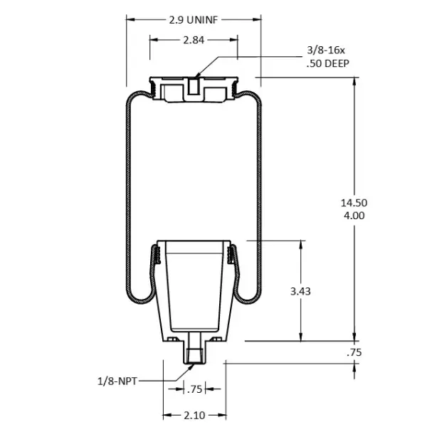 Cabin Air Spring for Kenworth Replaces R81-1002, W02-358-7110