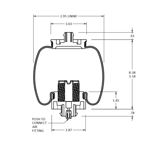 Cabin Air Spring for Freightliner Replaces 18-29919-000, 7206