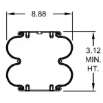 Convoluted Air Spring Replaces W01-358-6910, S-8768, 2B9-200