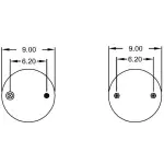 Convoluted Air Spring Replaces 2B12-440, W01-358-7555, 64284