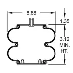 Convoluted Air Spring Replaces S-14486, 3317, 2B10-226, 7795