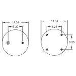 Convoluted Air Spring Replaces W01-358-7797, 64507, FT 530-32 535