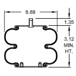 Convoluted Air Spring Replaces S-23114, W01-358-7897, 2B9-495