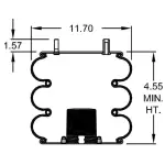 Convoluted Air Spring Replaces ASC 1500, 3B12-335, W01-358-7956