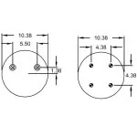 Convoluted Air Spring Replaces 3B12-322, W01-358-8042, 69747