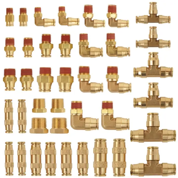 Brass DOT Push-in Air Brake Fitting Assortment Kit (41 pcs)